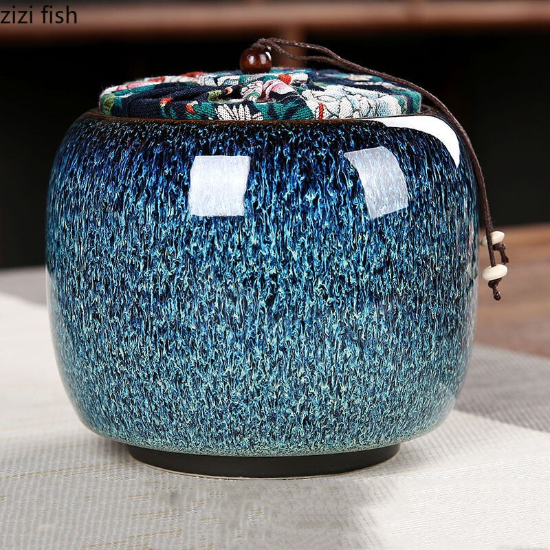Ceramic Tea Box Tea Caddy Moisture Proof Sealed Jar Storage Tank Candy Jar Tea Container Tea Organizer Grain Tank Decorative Jar acacuss