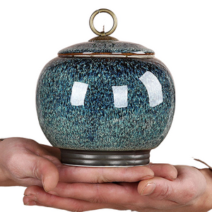 Ceramic Tea Box Tea Caddy Moisture Proof Sealed Jar Storage Tank Candy Jar Tea Container Tea Organizer Grain Tank Decorative Jar acacuss