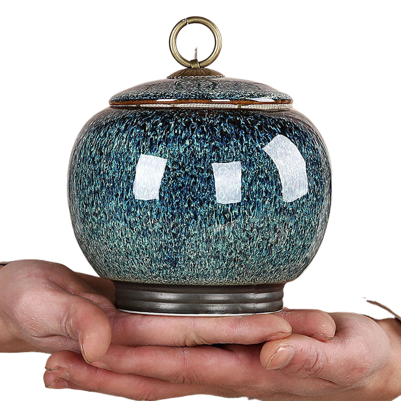 Ceramic Tea Box Tea Caddy Moisture Proof Sealed Jar Storage Tank Candy Jar Tea Container Tea Organizer Grain Tank Decorative Jar acacuss