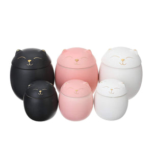 Ceramic Tea Caddy Cute Cat Pattern Portable Sealed Tea Leaf Containers Trave acacuss