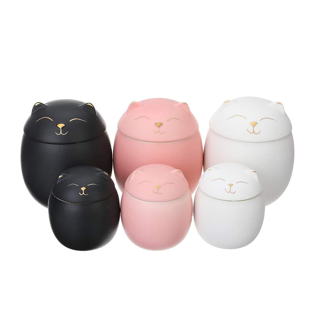 Ceramic Tea Caddy Cute Cat Pattern Portable Sealed Tea Leaf Containers Trave acacuss