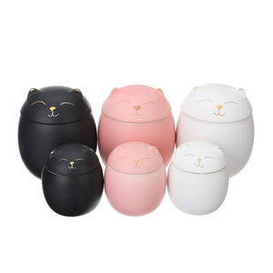Ceramic Tea Caddy Cute Cat Pattern Portable Sealed Tea Leaf Containers Trave acacuss