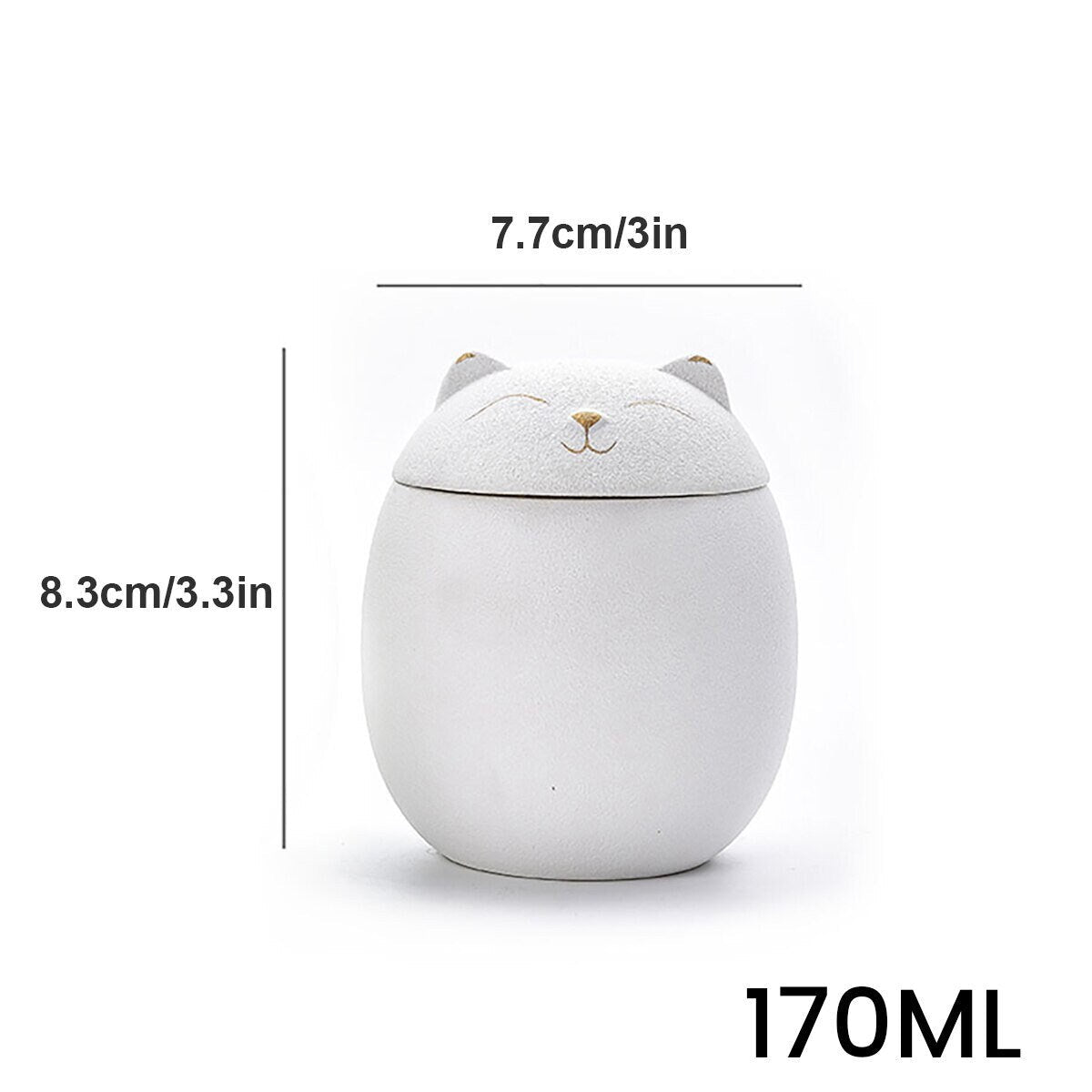 Ceramic Tea Caddy Cute Cat Pattern Portable Sealed Tea Leaf Containers Trave acacuss