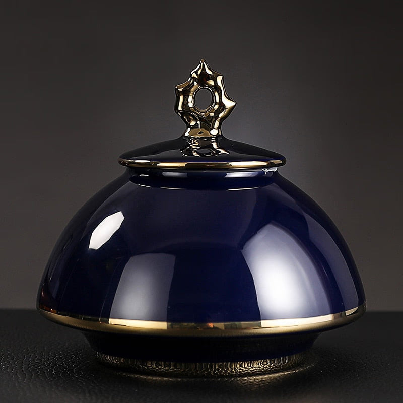 Ceramic Tea Caddy Large Storage Tank Decoration Accessories Sealed Jar Tea Caddies Food Finishing Tank Candy Jar Tea Organizer acacuss