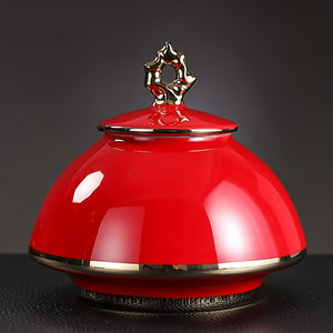 Ceramic Tea Caddy Large Storage Tank Decoration Accessories Sealed Jar Tea Caddies Food Finishing Tank Candy Jar Tea Organizer acacuss