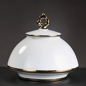 Ceramic Tea Caddy Large Storage Tank Decoration Accessories Sealed Jar Tea Caddies Food Finishing Tank Candy Jar Tea Organizer acacuss