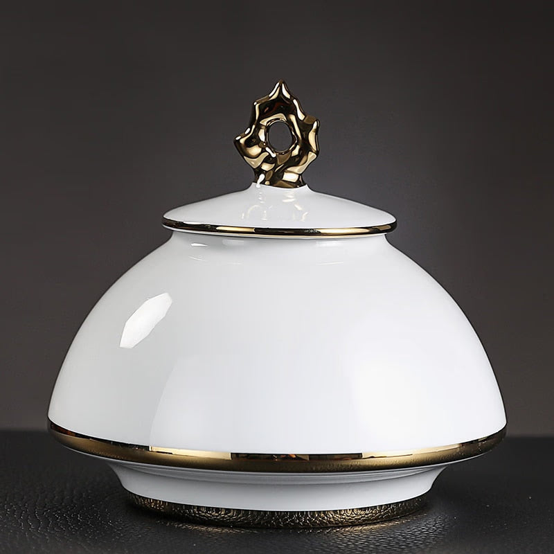 Ceramic Tea Caddy Large Storage Tank Decoration Accessories Sealed Jar Tea Caddies Food Finishing Tank Candy Jar Tea Organizer acacuss