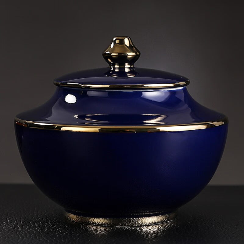 Ceramic Tea Caddy Large Storage Tank Decoration Accessories Sealed Jar Tea Caddies Food Finishing Tank Candy Jar Tea Organizer acacuss