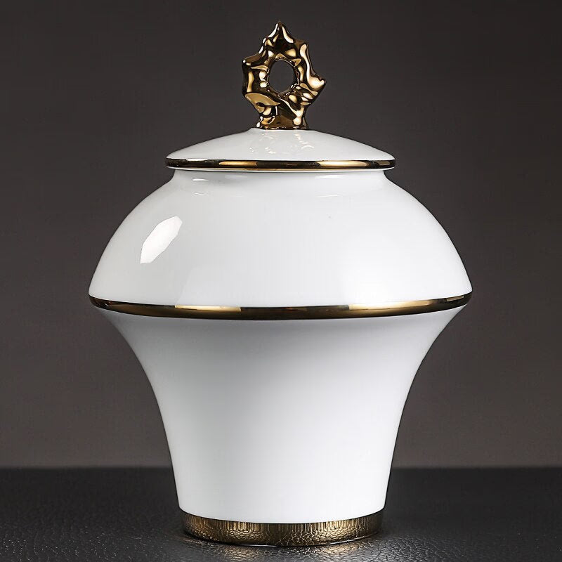 Ceramic Tea Caddy Large Storage Tank Decoration Accessories Sealed Jar Tea Caddies Food Finishing Tank Candy Jar Tea Organizer acacuss