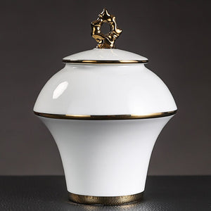 Ceramic Tea Caddy Large Storage Tank Decoration Accessories Sealed Jar Tea Caddies Food Finishing Tank Candy Jar Tea Organizer acacuss