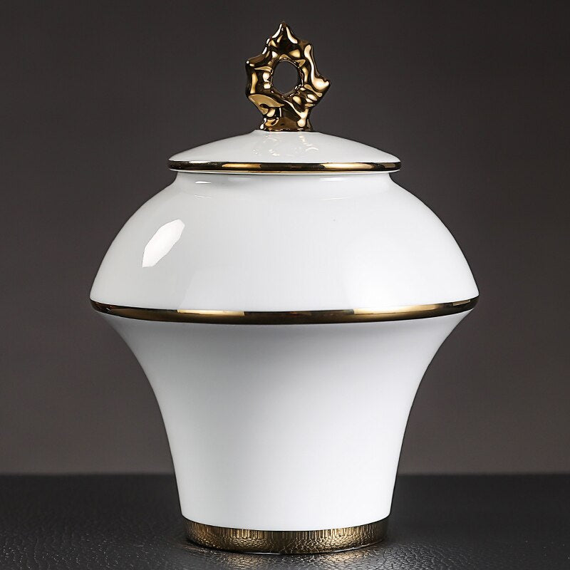 Ceramic Tea Caddy Large Storage Tank Decoration Accessories Sealed Jar Tea Caddies Food Finishing Tank Candy Jar Tea Organizer acacuss