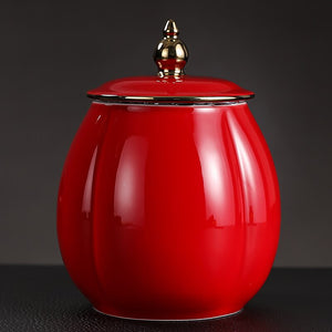 Ceramic Tea Caddy Large Storage Tank Decoration Accessories Sealed Jar Tea Caddies Food Finishing Tank Candy Jar Tea Organizer acacuss