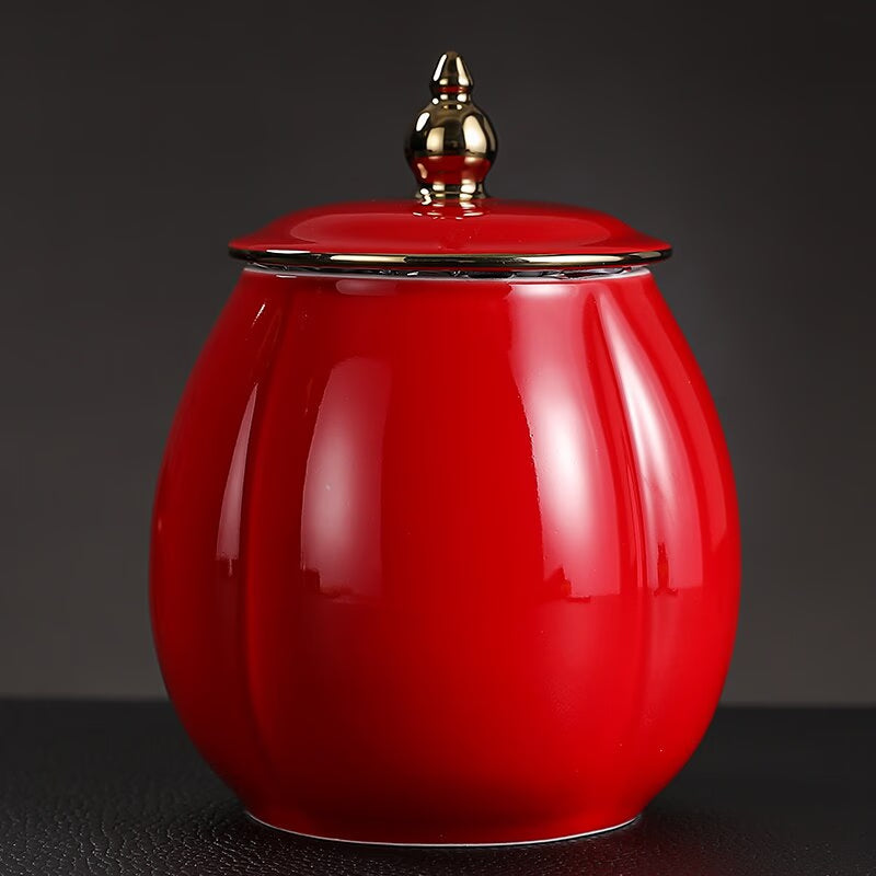 Ceramic Tea Caddy Large Storage Tank Decoration Accessories Sealed Jar Tea Caddies Food Finishing Tank Candy Jar Tea Organizer acacuss