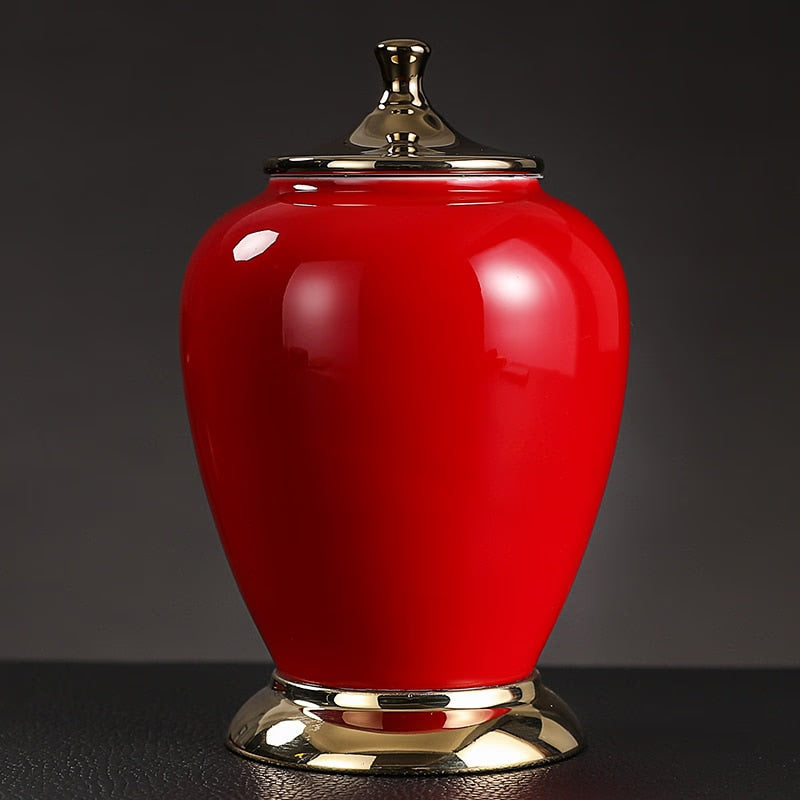 Ceramic Tea Caddy Large Storage Tank Decoration Accessories Sealed Jar Tea Caddies Food Finishing Tank Candy Jar Tea Organizer acacuss