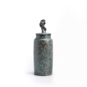 Ceramic Tea Caddy Retro Chinese Sealed Decoration Moisture-proof acacuss