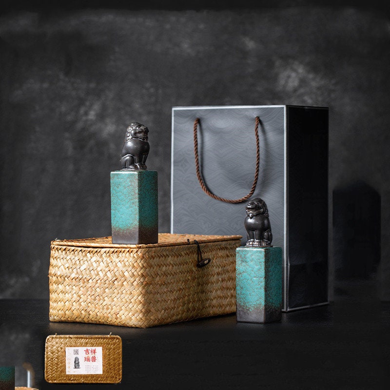 Ceramic Tea Caddy Sealed Small Storage Household Seal Decoration acacuss