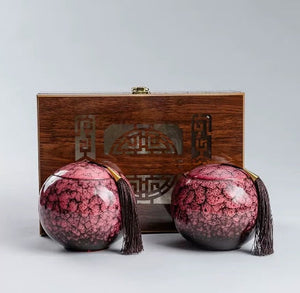 Ceramic Tea Caddy Storage Tank Tea Organizer Sealed Jar Candy Jar Food Container Decorative Jar Tea Box 2-piece Set Gift Box acacuss
