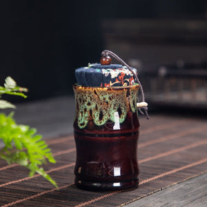 Ceramic Tea Caddy Tea Box Tea Container Storage Tank Sealed Jar Grain Tank Candy Jar Tea Organizer Tea Can Desktop Storage Box acacuss
