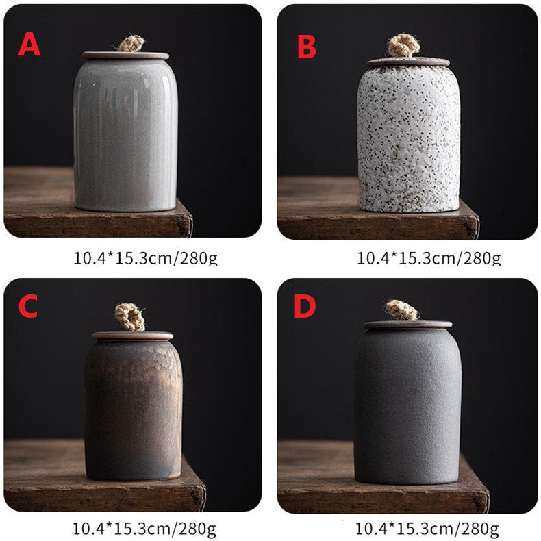 Ceramic Tea & Coffee Container Cans Canister | Retro Stoneware acacuss