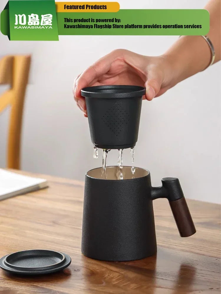 Ceramic Tea Cup,Tea Separation Brewing Tea Cup, Personal Use Office Mug Male Drinking Tea Cup Tea Set acacuss