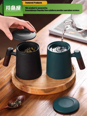 Ceramic Tea Cup,Tea Separation Brewing Tea Cup, Personal Use Office Mug Male Drinking Tea Cup Tea Set acacuss