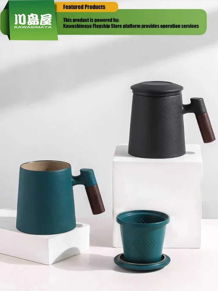 Ceramic Tea Cup,Tea Separation Brewing Tea Cup, Personal Use Office Mug Male Drinking Tea Cup Tea Set acacuss