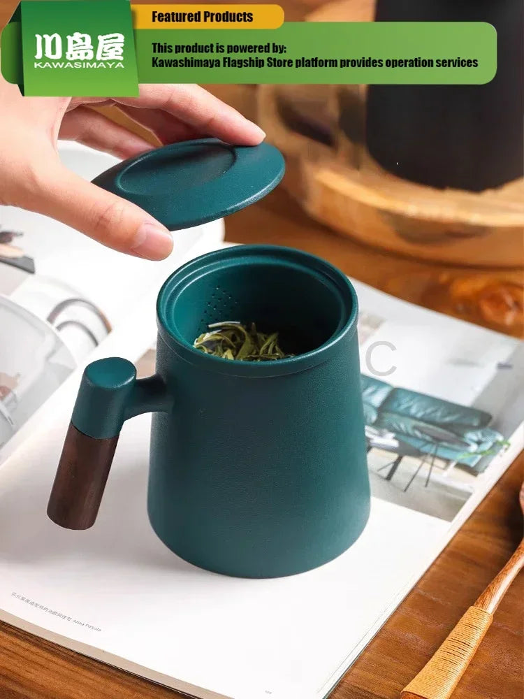 Ceramic Tea Cup,Tea Separation Brewing Tea Cup, Personal Use Office Mug Male Drinking Tea Cup Tea Set acacuss
