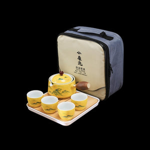 Ceramic Tea Cup for Puer Porcelain Chinese Kungfu Tea Set 360 Rotation Tea Maker and Infuser， Portable Travel tea se acacuss