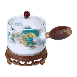 Ceramic Tea Cup for Puer Porcelain Chinese Kungfu Tea Set 360 Rotation Tea Maker and Infuser， Portable Travel tea se acacuss