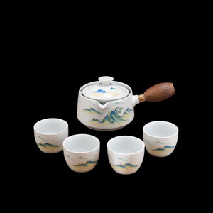Ceramic Tea Cup for Puer Porcelain Chinese Kungfu Tea Set 360 Rotation Tea Maker and Infuser， Portable Travel tea se acacuss