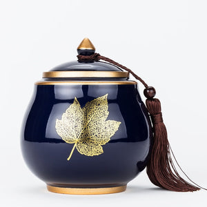 Ceramic Tea Jar Tea Caddy Tea Box Storage Organizer Tea Container Moisture-proof Sealed Tank Storage Tank Candy Jar Storage Box acacuss