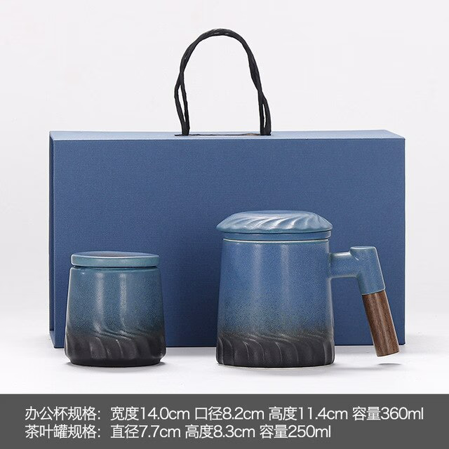Ceramic Tea Mug Water Separation Filter Cup With Lid acacuss