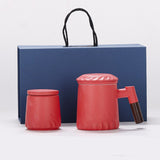 Ceramic Tea Mug Water Separation Filter Cup With Lid acacuss