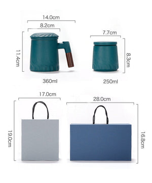 Ceramic Tea Mug Water Separation Filter Cup With Lid acacuss
