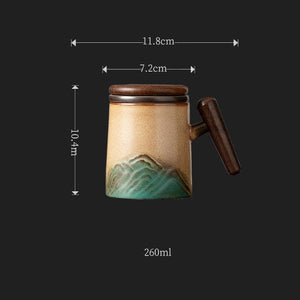 Ceramic Tea Mug With Lid and infuser acacuss