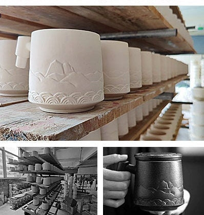 Ceramic Tea Mug With Lid and infuser acacuss