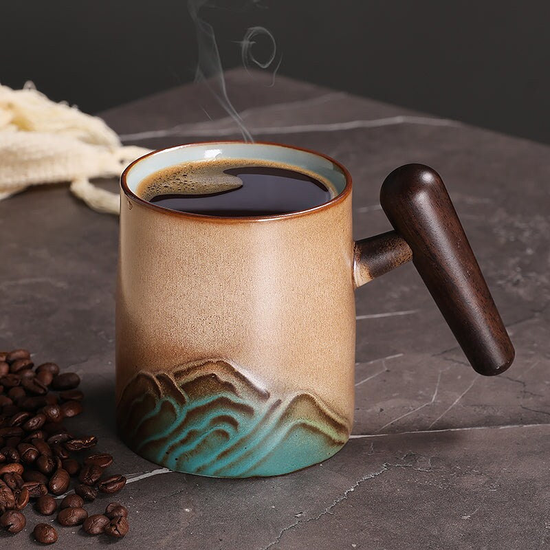 Ceramic Tea Mug With Lid and infuser acacuss