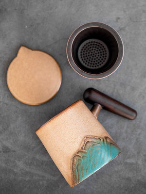 Ceramic Tea Mug With Lid and infuser acacuss