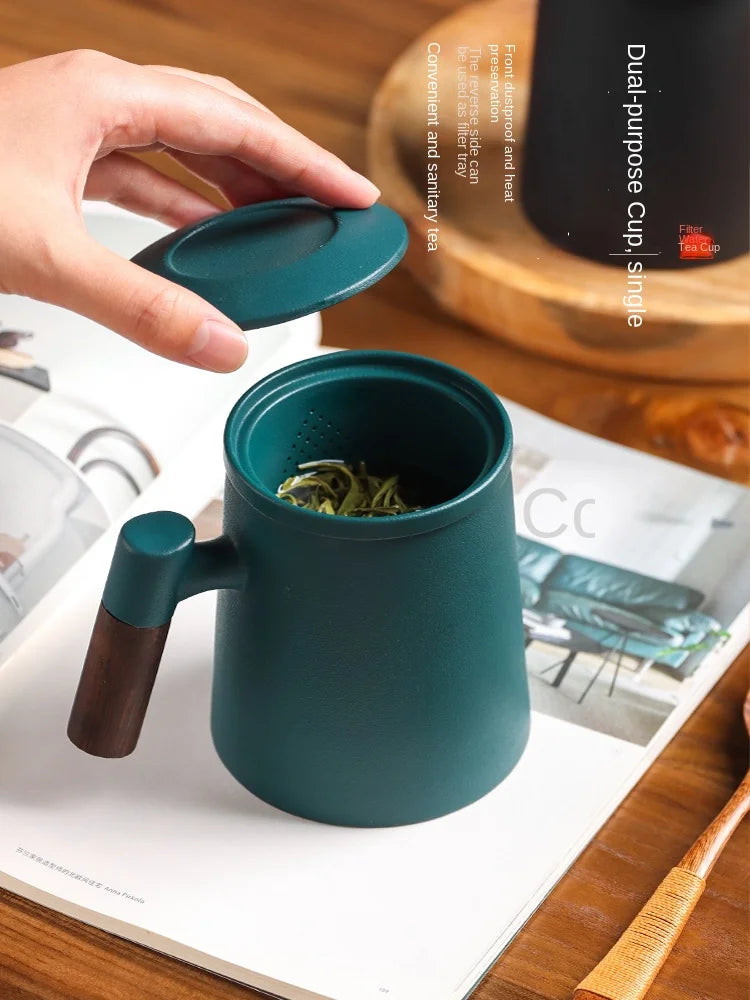 Ceramic Teacups Tea Separation Tea Cups Personalized Office Water Cups Male Drinking Tea Cups Tea Sets acacuss