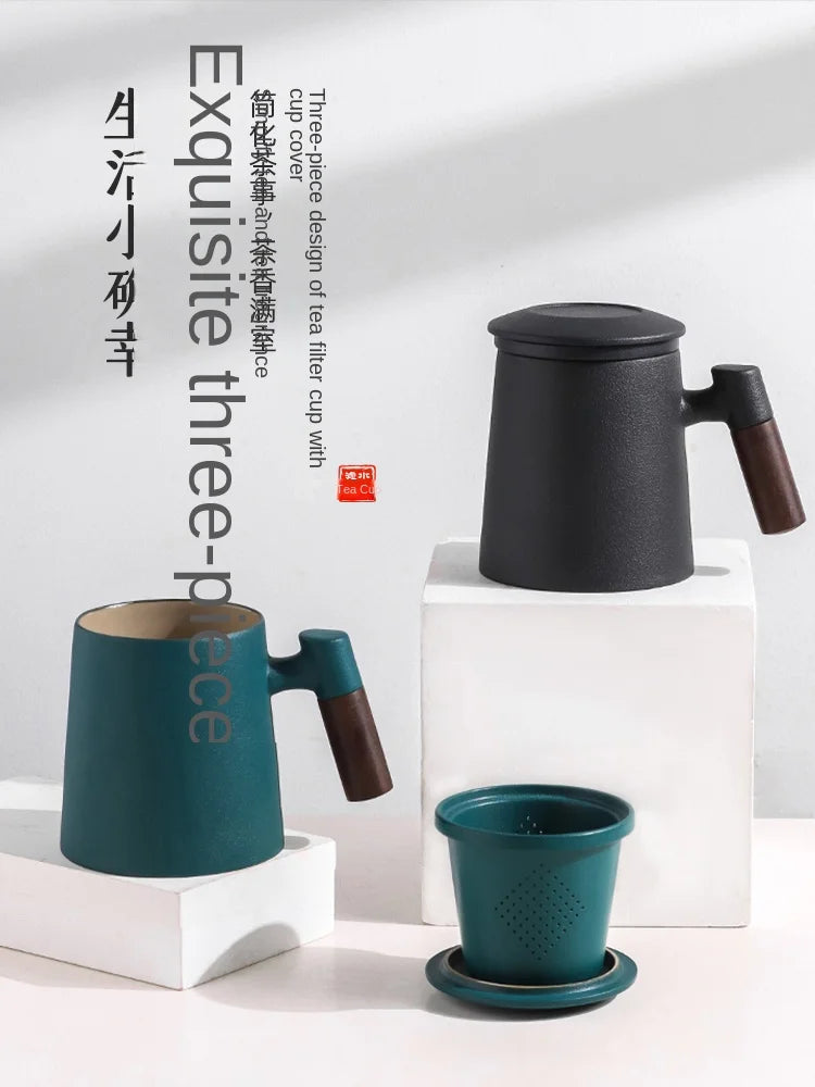 Ceramic Teacups Tea Separation Tea Cups Personalized Office Water Cups Male Drinking Tea Cups Tea Sets acacuss