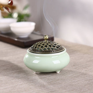 Ceramic Three-legged Incense Burner Sandalwood Agarwood Household Tea Ceremony Indoor Incense Burner for Buddha acacuss
