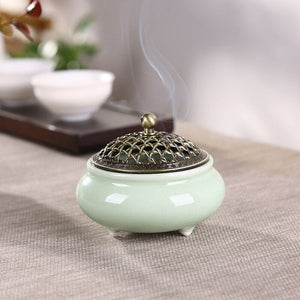 Ceramic Three-legged Incense Burner Sandalwood Agarwood Household Tea Ceremony Indoor Incense Burner for Buddha acacuss
