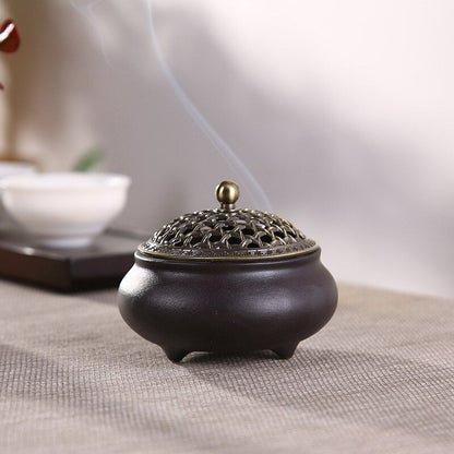Ceramic Three-legged Incense Burner Sandalwood Agarwood Household Tea Ceremony Indoor Incense Burner for Buddha acacuss