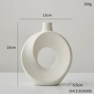 Ceramic Vase Nordic Style White Vase Light Luxury Flowerpot Modern Home Office Desktop Ornaments Living Room Decoration Home acacuss