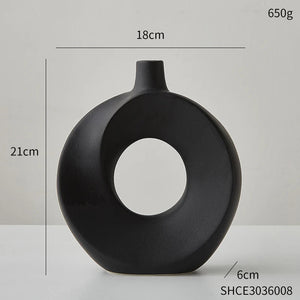 Ceramic Vase Nordic Style White Vase Light Luxury Flowerpot Modern Home Office Desktop Ornaments Living Room Decoration Home acacuss