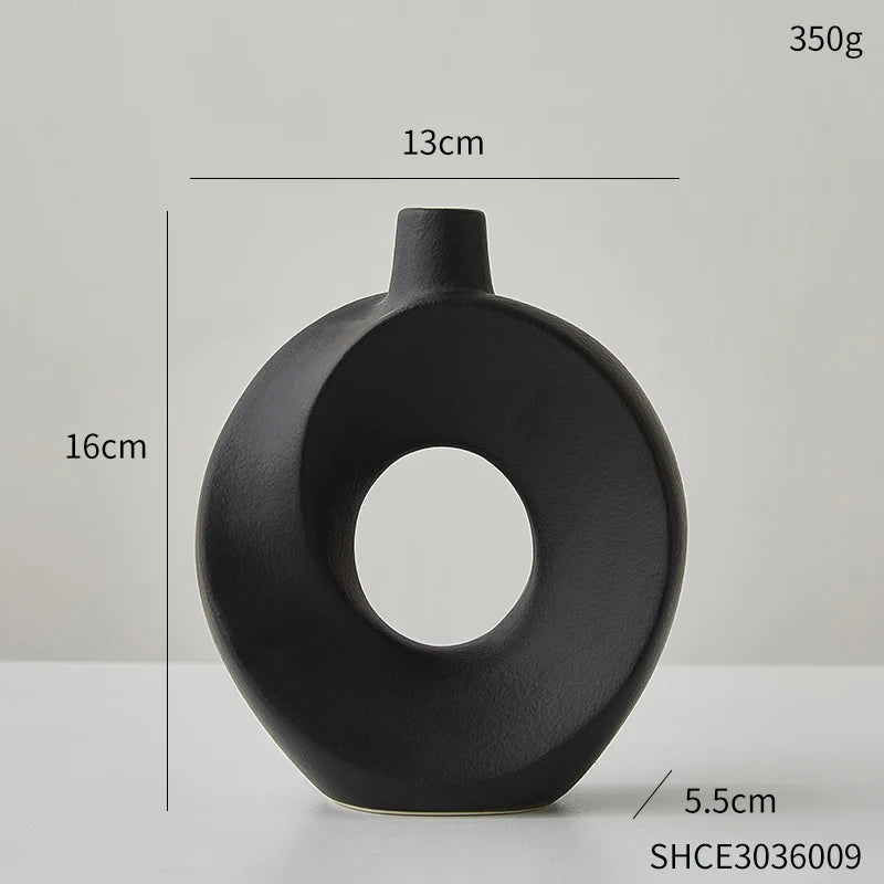 Ceramic Vase Nordic Style White Vase Light Luxury Flowerpot Modern Home Office Desktop Ornaments Living Room Decoration Home acacuss