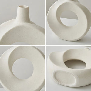 Ceramic Vase Nordic Style White Vase Light Luxury Flowerpot Modern Home Office Desktop Ornaments Living Room Decoration Home acacuss