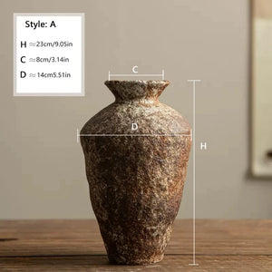 Ceramic active glaze surface rustic vase vintage vase zen decoration rough pottery pot handmade vintage porcelain vase acacuss