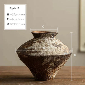 Ceramic active glaze surface rustic vase vintage vase zen decoration rough pottery pot handmade vintage porcelain vase acacuss
