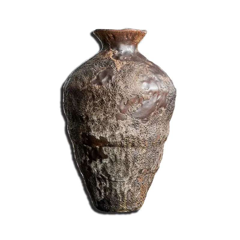Ceramic active glaze surface rustic vase vintage vase zen decoration rough pottery pot handmade vintage porcelain vase acacuss